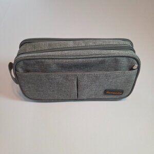 Homecube Multi-Compartment Gray Zippered Organizer Case, Textured Soft-Canvas